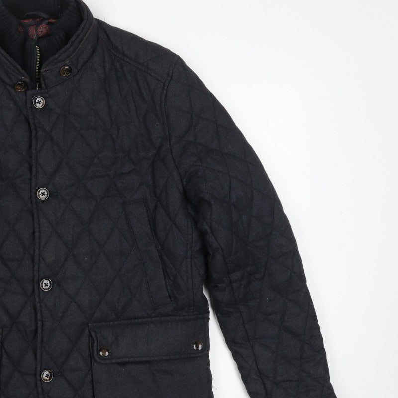 Ted Baker Men’s Black XL Quilted Padded Jacket Stand-Up Collar