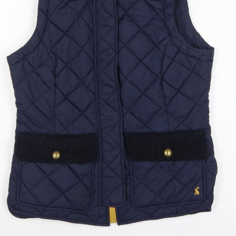 Joules Women’s Blue UK 10 Quilted Padded Waistcoat Gilet Bodywarmer