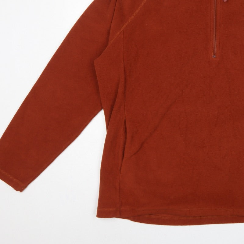Cotton Traders Men's Orange 2XL 1/4 Zip Fleece Hoodie