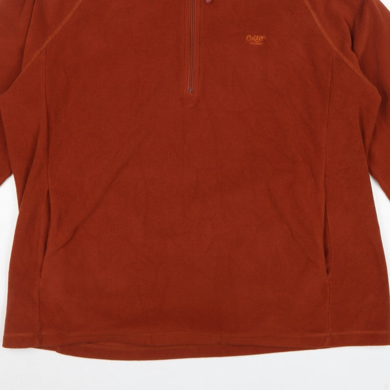 Cotton Traders Men's Orange 2XL 1/4 Zip Fleece Hoodie