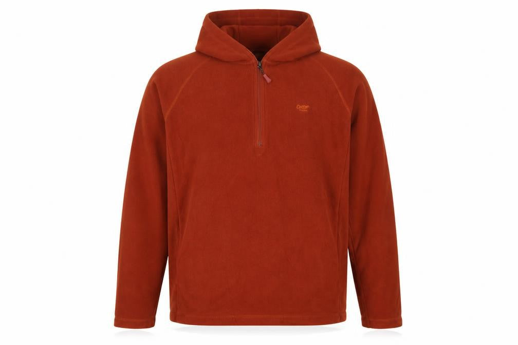 Cotton Traders Men's Orange 2XL 1/4 Zip Fleece Hoodie