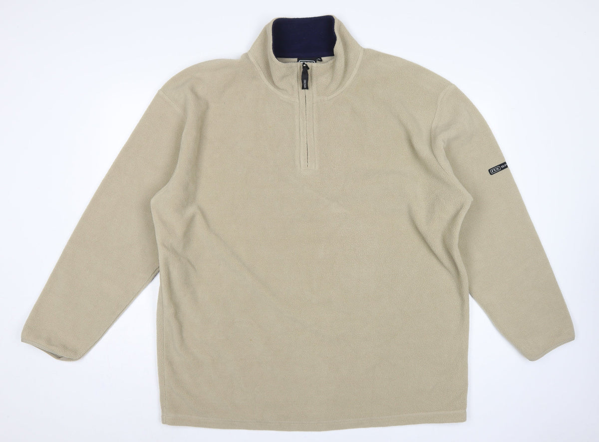 NX Sport Men’s Beige XL 1/4 Zip Fleece Sweatshirt High Neck
