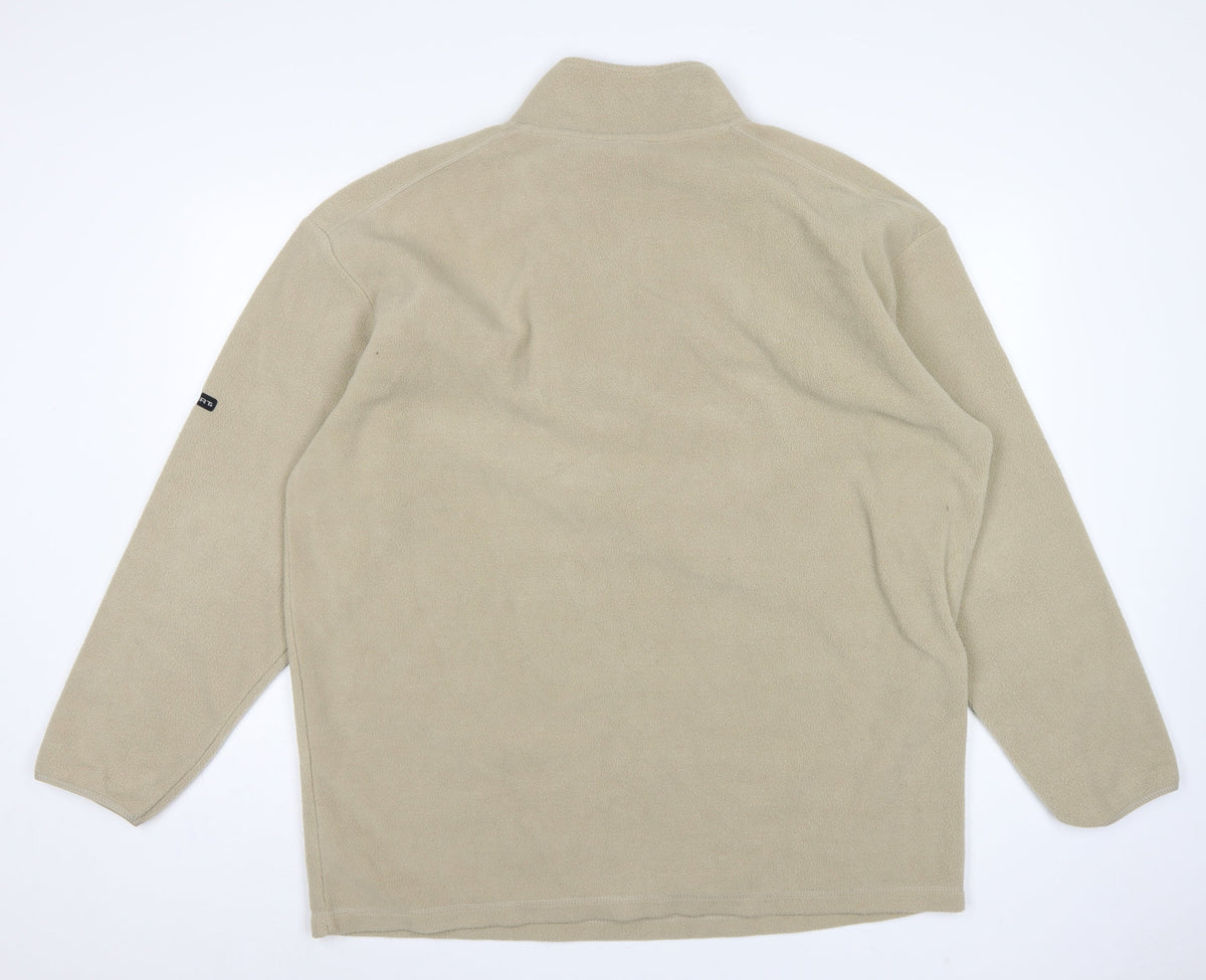 NX Sport Men’s Beige XL 1/4 Zip Fleece Sweatshirt High Neck