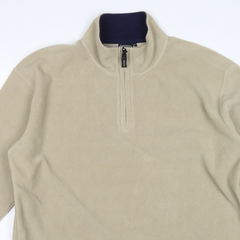 NX Sport Men’s Beige XL 1/4 Zip Fleece Sweatshirt High Neck
