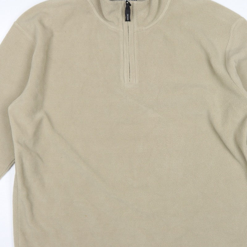 NX Sport Men’s Beige XL 1/4 Zip Fleece Sweatshirt High Neck