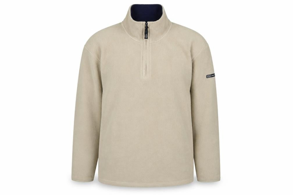 NX Sport Men’s Beige XL 1/4 Zip Fleece Sweatshirt High Neck