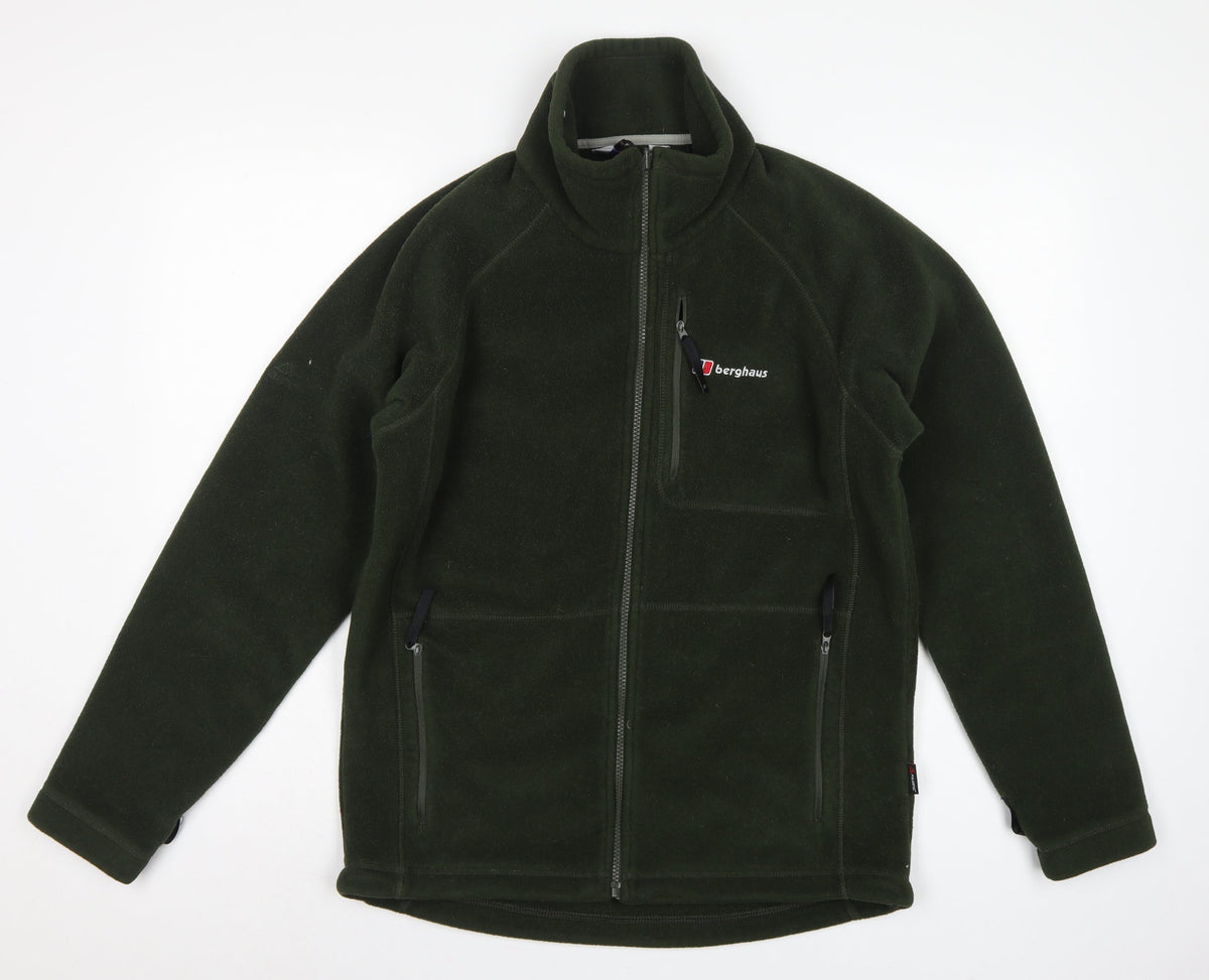 Berghaus Men’s Green M Fleece Full Zip Hiking Jacket Pockets