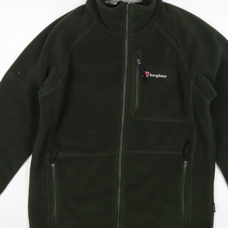 Berghaus Men’s Green M Fleece Full Zip Hiking Jacket Pockets