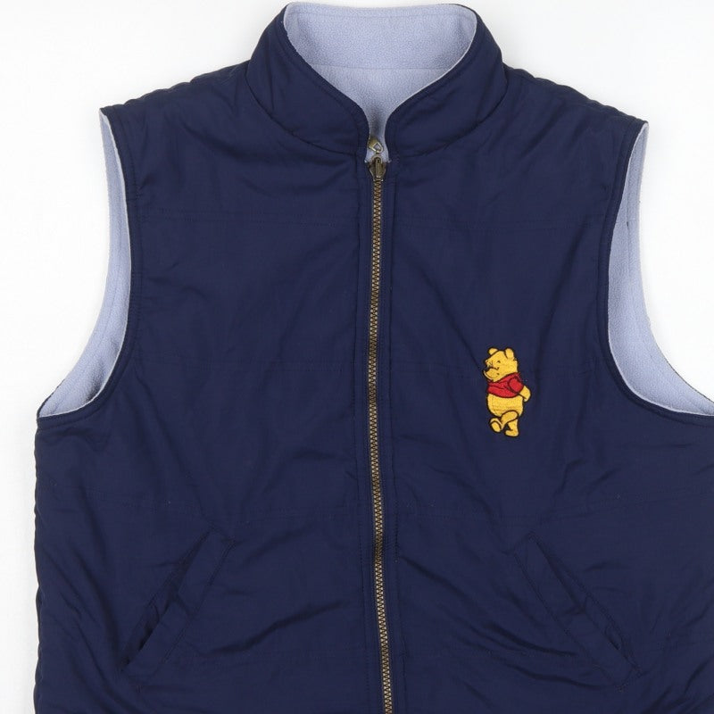 Disney Store Teens Blue M Winnie the Pooh Fleece-Lined Bodywarmer
