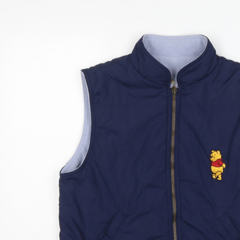 Disney Store Teens Blue M Winnie the Pooh Fleece-Lined Bodywarmer