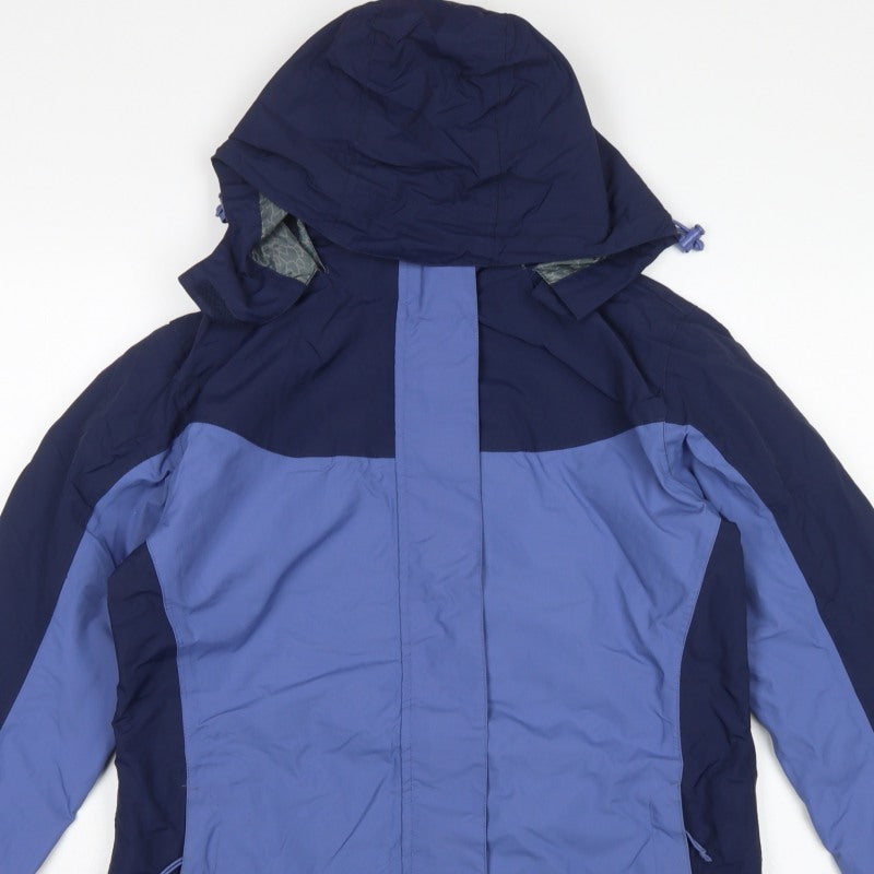 Peter Storm Women’s Blue Hooded Rain Jacket Size 12 Outdoor