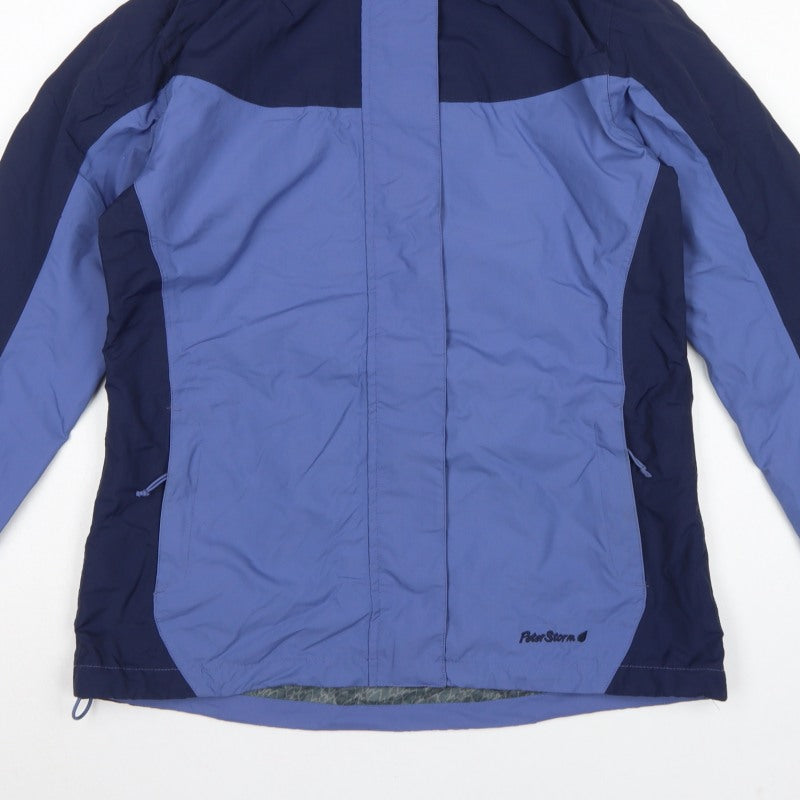 Peter Storm Women’s Blue Hooded Rain Jacket Size 12 Outdoor