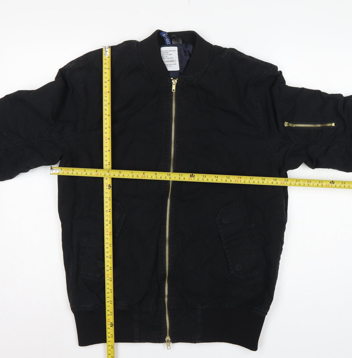 Divided H&M Men’s Black S Bomber Jacket Cotton Lined MA-1 Zip