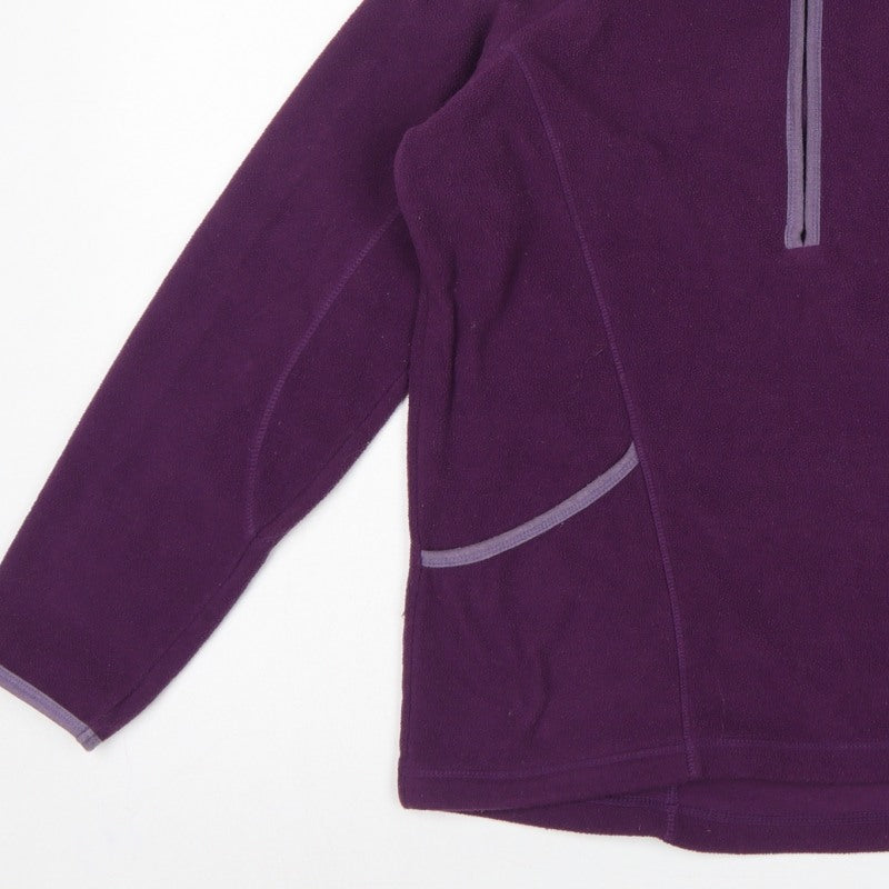 Peter Storm Women Purple UK 14 1/4 Zip Fleece Pullover Sweatshirt