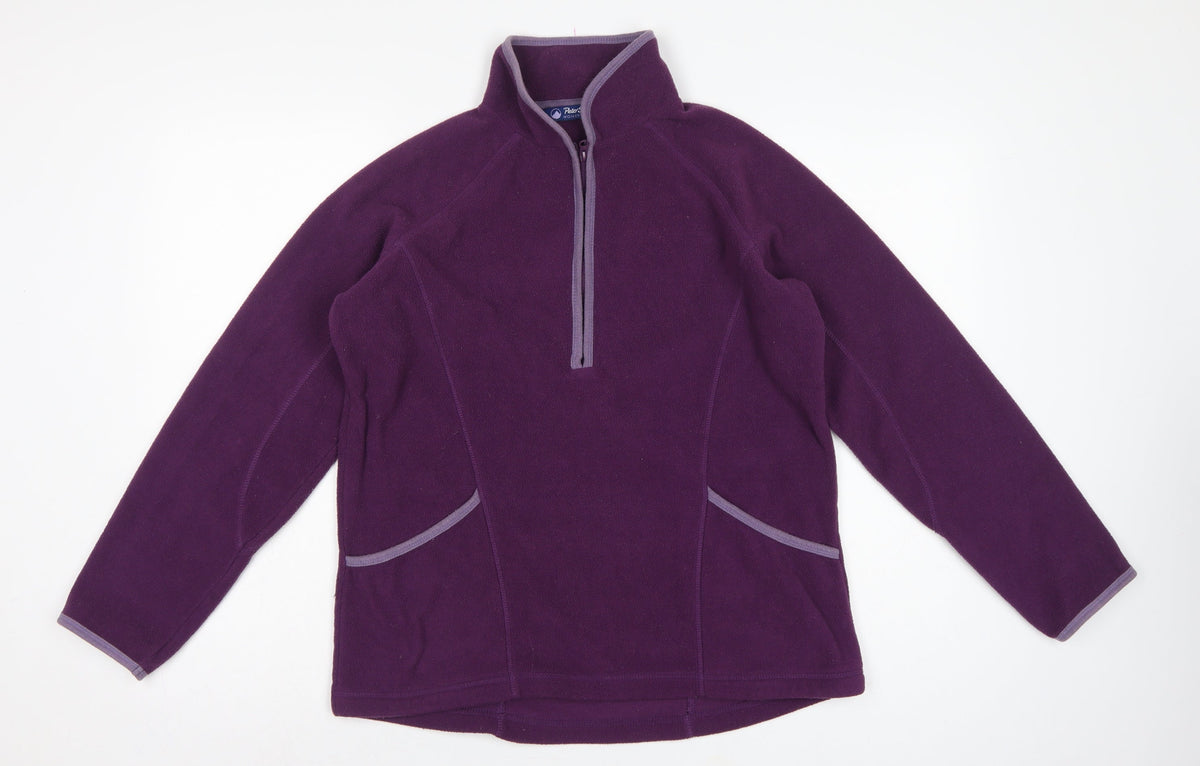 Peter Storm Women Purple UK 14 1/4 Zip Fleece Pullover Sweatshirt