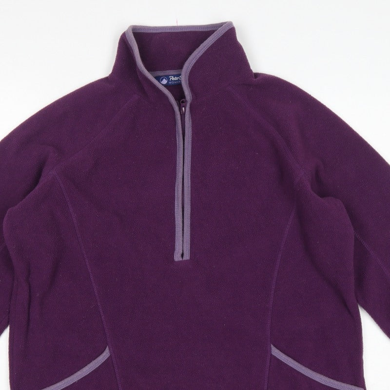 Peter Storm Women Purple UK 14 1/4 Zip Fleece Pullover Sweatshirt