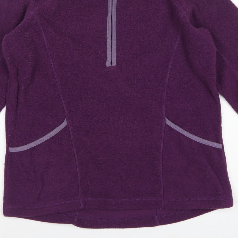 Peter Storm Women Purple UK 14 1/4 Zip Fleece Pullover Sweatshirt