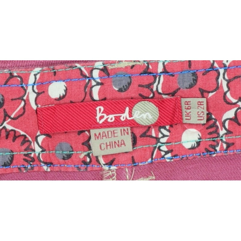 Boden Women’s Pink UK 6 Cotton Denim Pencil Knee Length Skirt