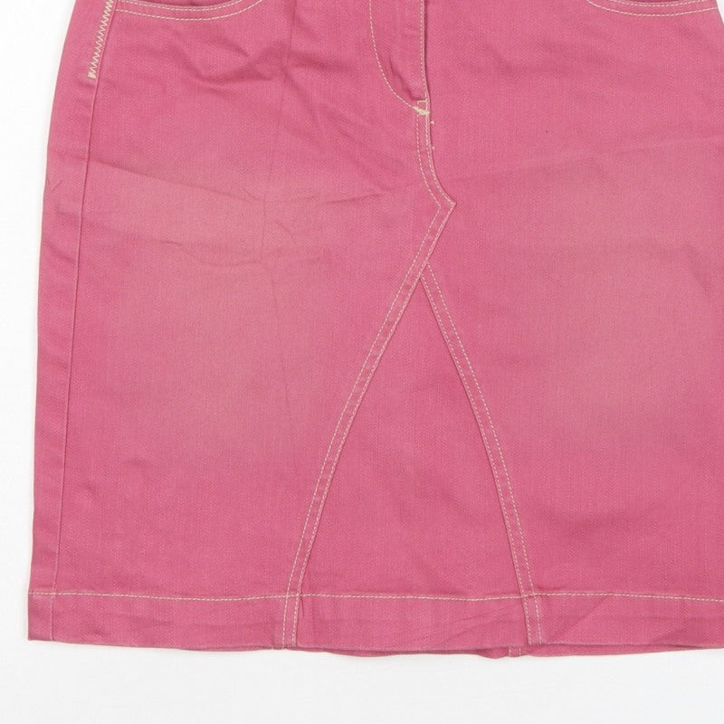 Boden Women’s Pink UK 6 Cotton Denim Pencil Knee Length Skirt