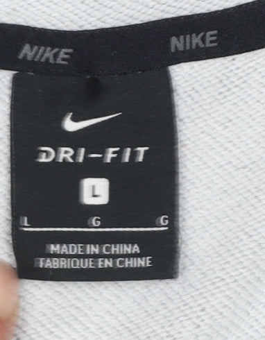 Nike Men’s Grey Large Dri-FIT Logo Pullover Hoodie