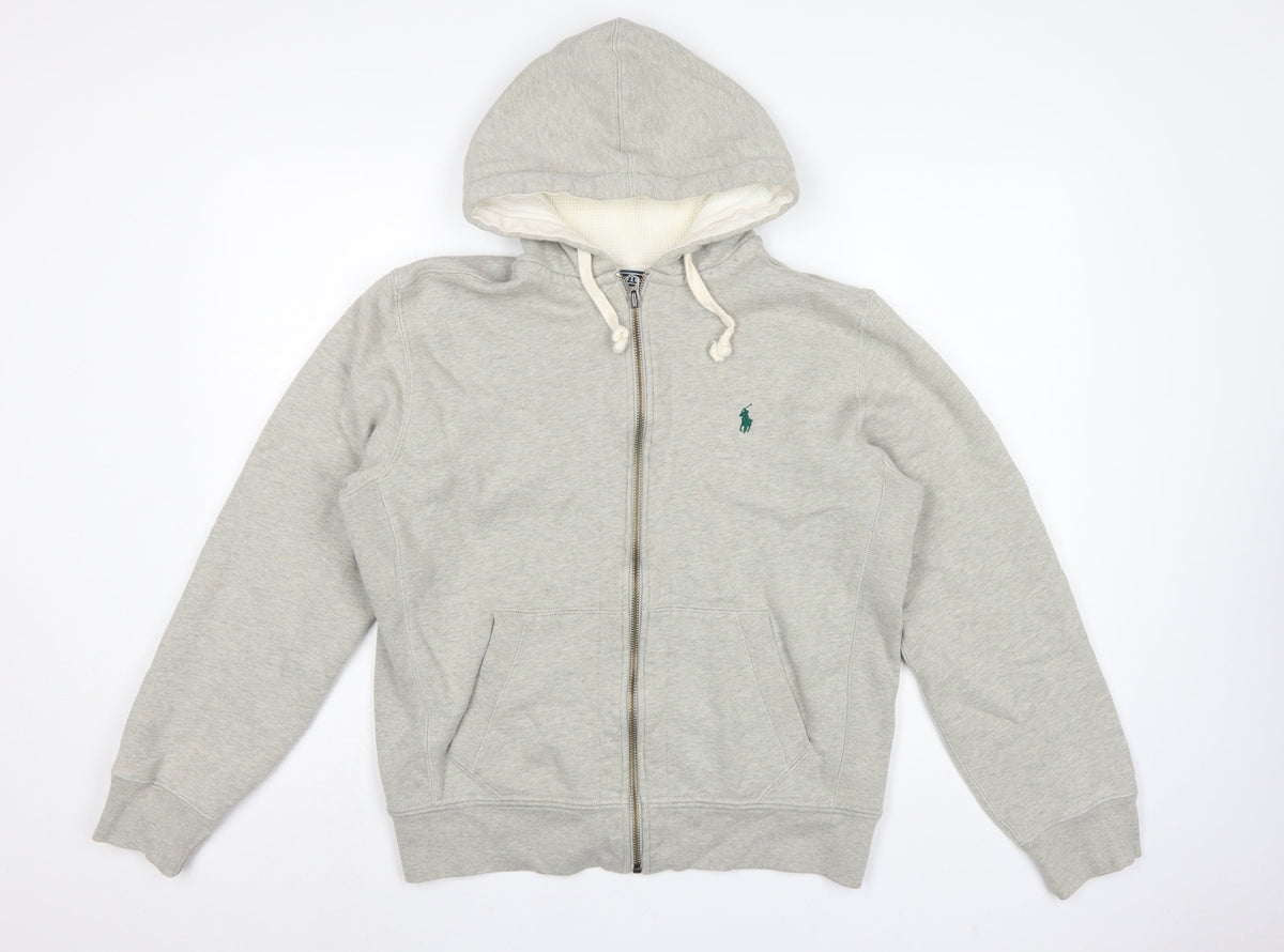 Polo Ralph Lauren Men’s Grey M Full Zip Logo Hoodie Fleece
