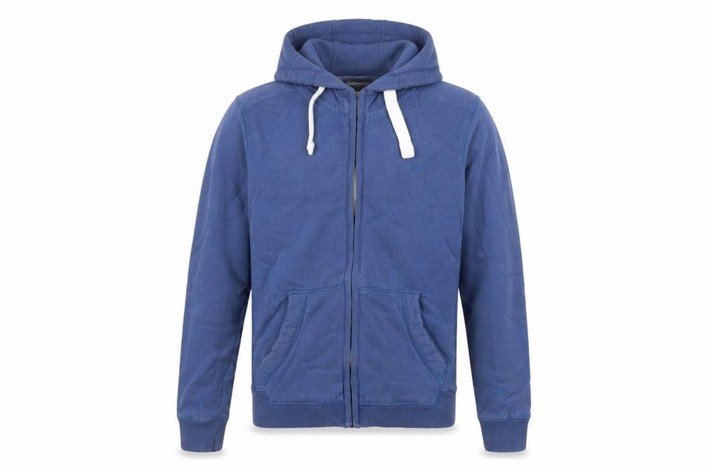 FatFace Men’s Blue L Full Zip Hooded Cotton Sweatshirt Logo Pockets