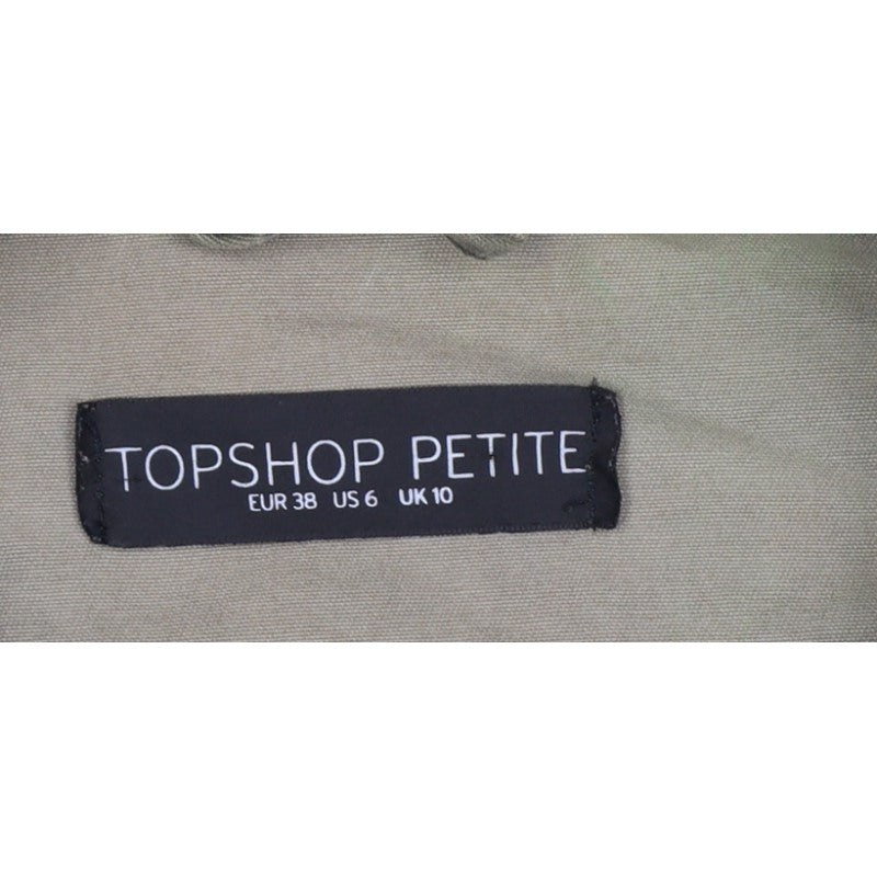 Topshop Petite Women’s Green Camo Military Jacket UK 10 Cotton