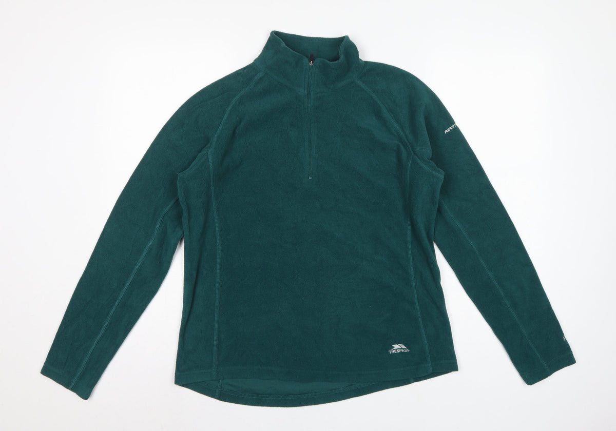 Trespass Mens Green L 1/4 Zip Fleece Sweatshirt