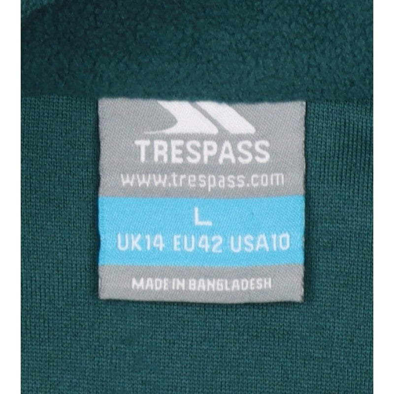 Trespass Mens Green L 1/4 Zip Fleece Sweatshirt
