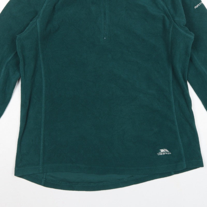Trespass Mens Green L 1/4 Zip Fleece Sweatshirt