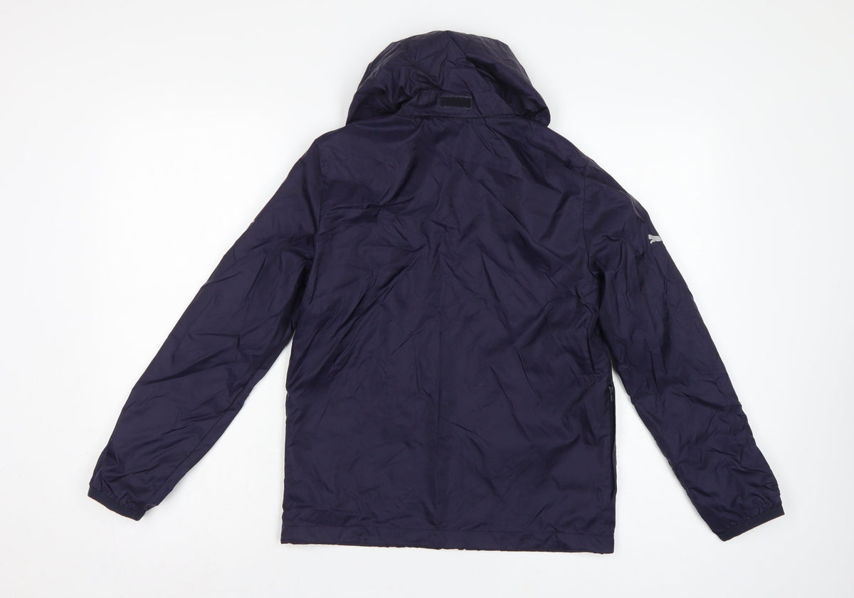 Puma Boys Blue 11-12 Years Windbreaker Hooded Full Zip Jacket