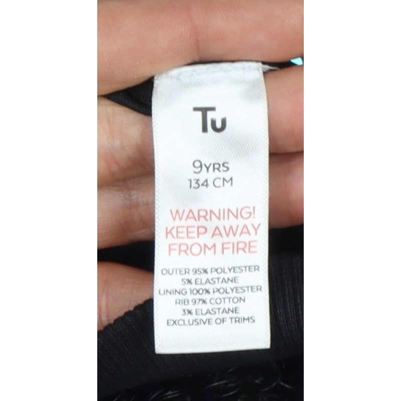 Tu Girls Black Sequin Bomber Jacket 9 Years Party Full Zip