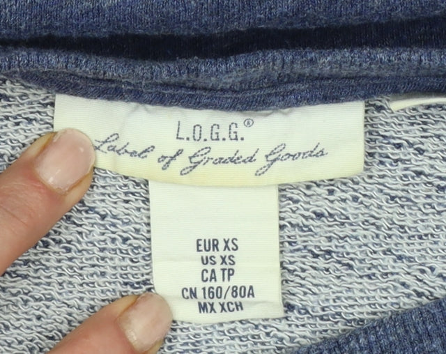 L.O.G.G. Women’s Blue XS Las Vegas Graphic Raglan Pullover Sweatshirt