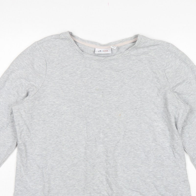 d&co. Women’s Grey UK L Tunic Sweatshirt Embroidered Sleeve Casual