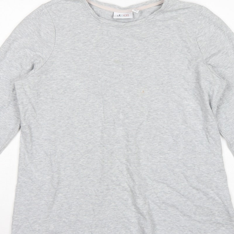 d&co. Women’s Grey UK L Tunic Sweatshirt Embroidered Sleeve Casual
