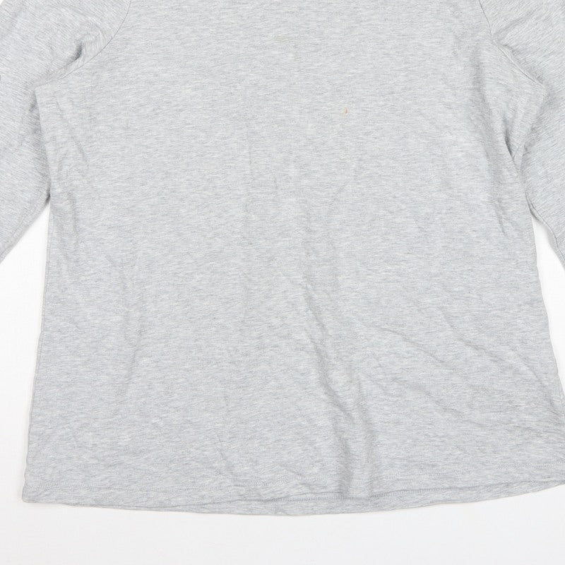 d&co. Women’s Grey UK L Tunic Sweatshirt Embroidered Sleeve Casual