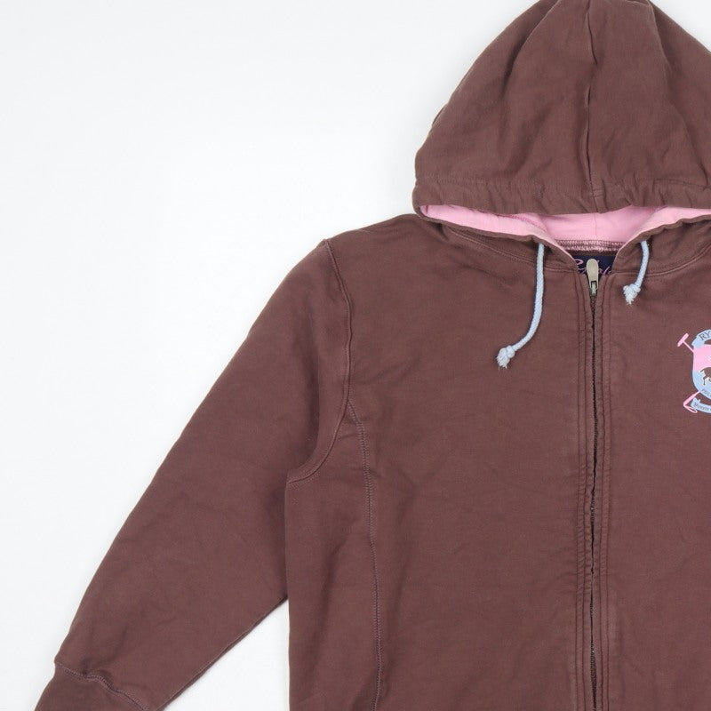 Rydale Women’s Brown Pink Full Zip Equestrian Hoodie Size M