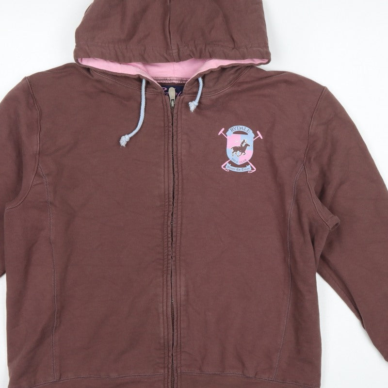 Rydale Women’s Brown Pink Full Zip Equestrian Hoodie Size M