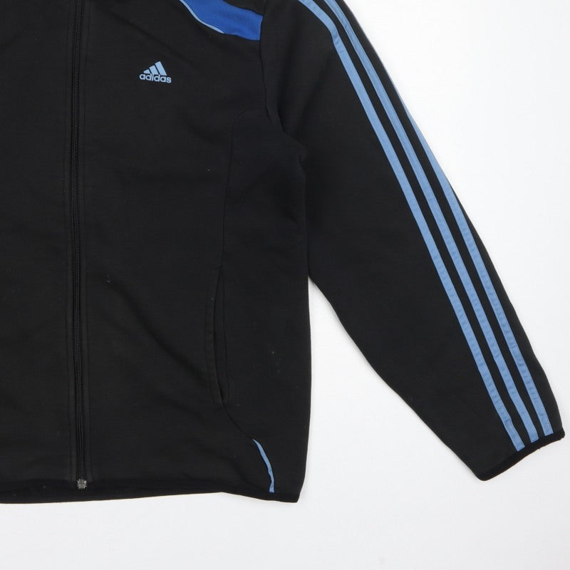 Additional view of Adidas Men’s Black Blue M Full Zip Climacool Hooded Sports Hoodie