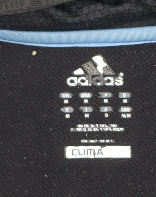 Additional view of Adidas Men’s Black Blue M Full Zip Climacool Hooded Sports Hoodie