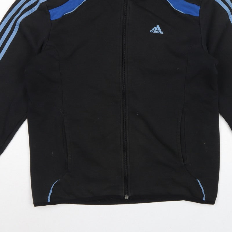 Additional view of Adidas Men’s Black Blue M Full Zip Climacool Hooded Sports Hoodie