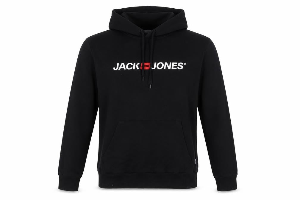 Jack & Jones Men’s Black L Logo Graphic Pullover Hoodie