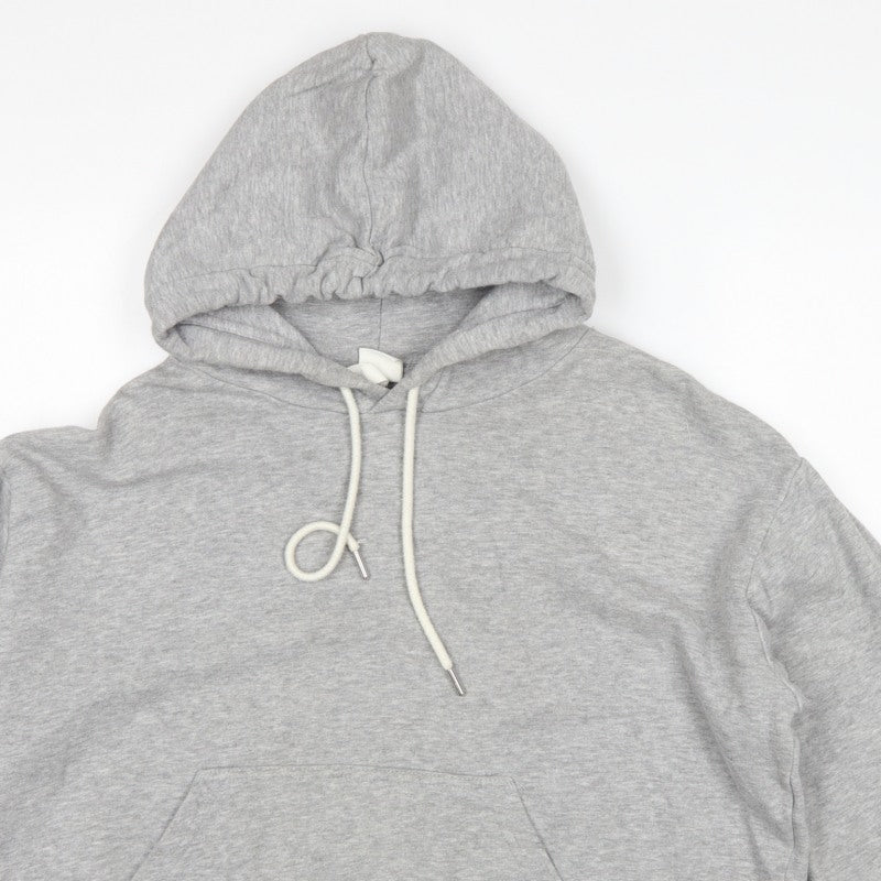 H&M Women Grey M Pullover Hoodie Drawstring Kangaroo Pocket