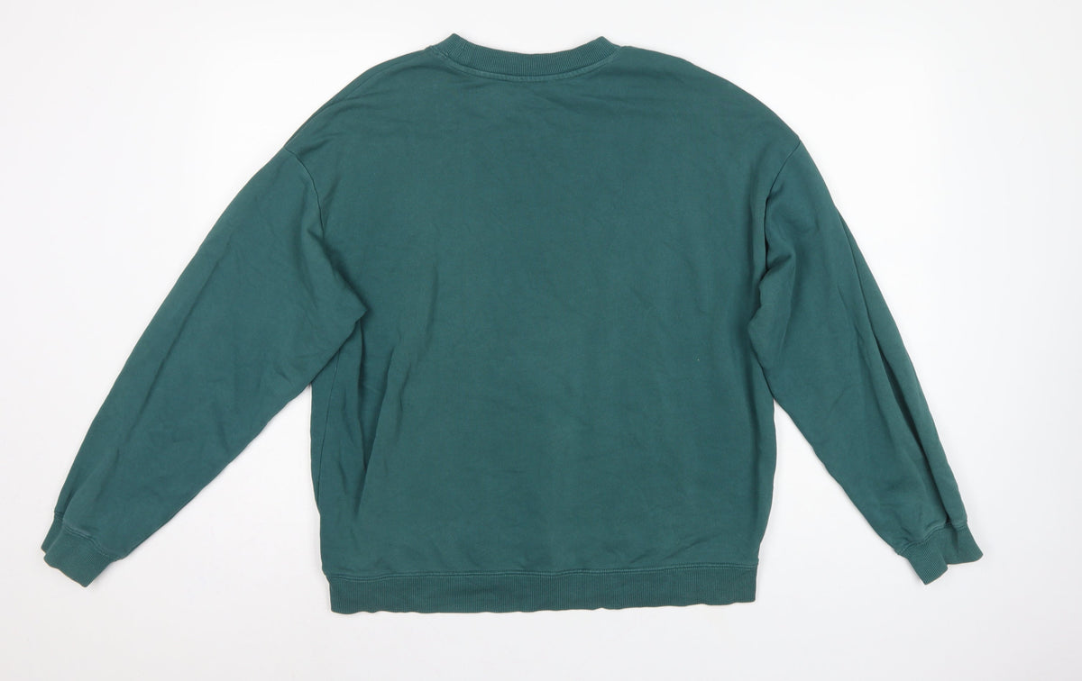 Monki Women’s Green Size 12 Relaxed Crew Neck Pullover Sweatshirt