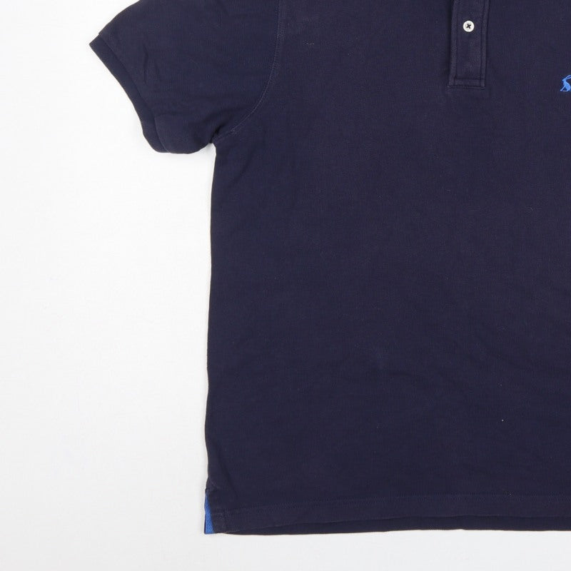 Joules Men’s Navy Blue L Classic Fit Cotton Polo Shirt Logo