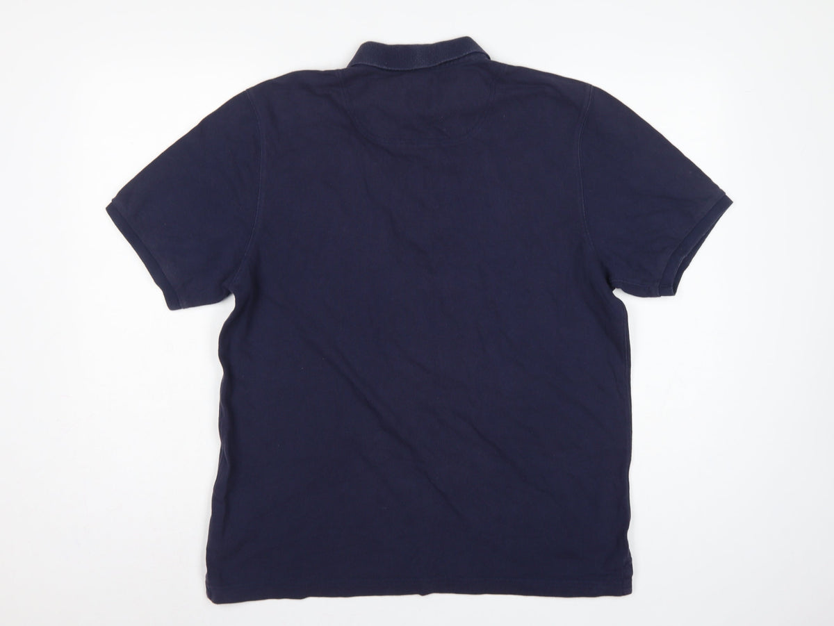 Joules Men’s Navy Blue L Classic Fit Cotton Polo Shirt Logo