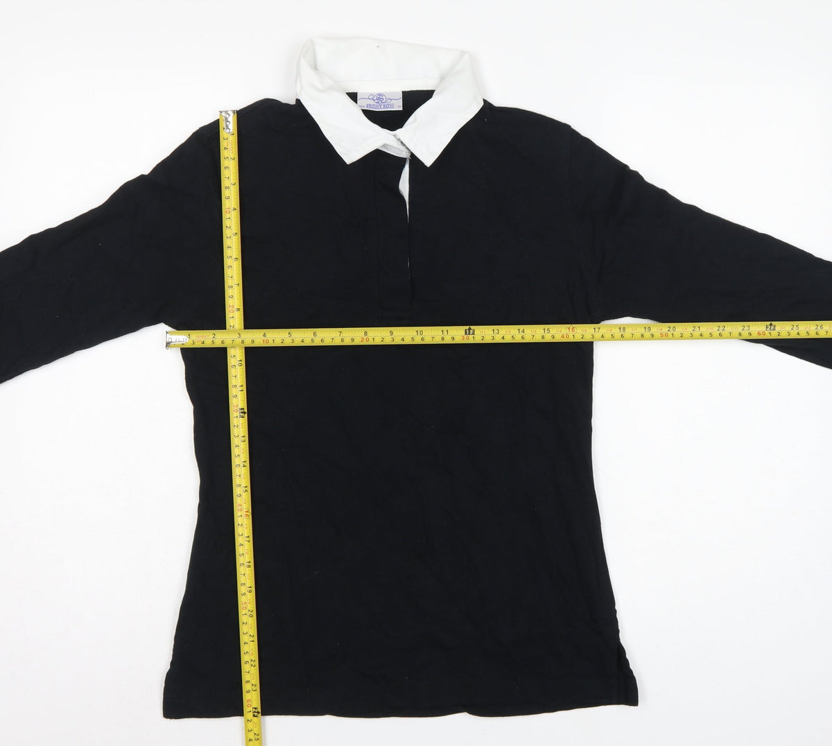 Front Row Women’s Black White Collared Long Sleeve Polo Top M