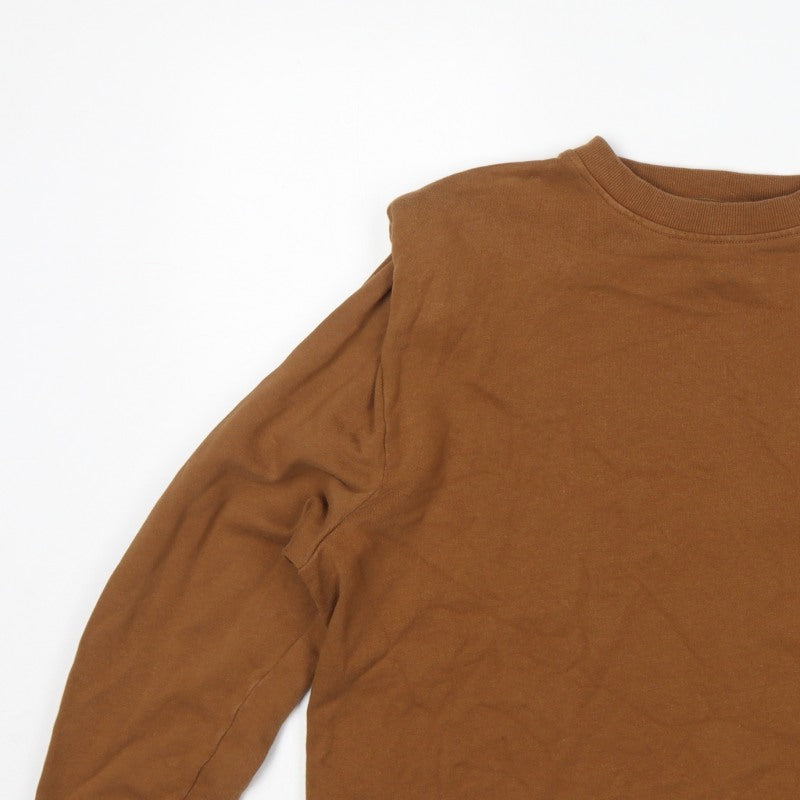 Whistles Women's Brown M Pullover Crew Neck Cotton Sweatshirt