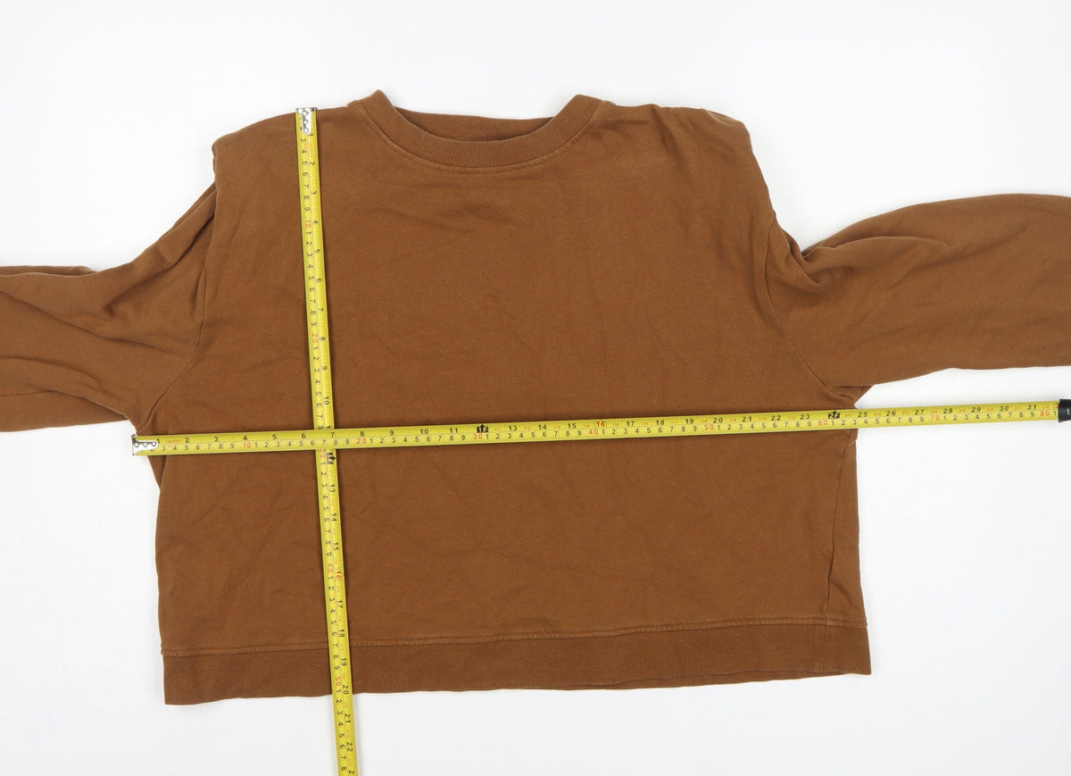 Whistles Women's Brown M Pullover Crew Neck Cotton Sweatshirt