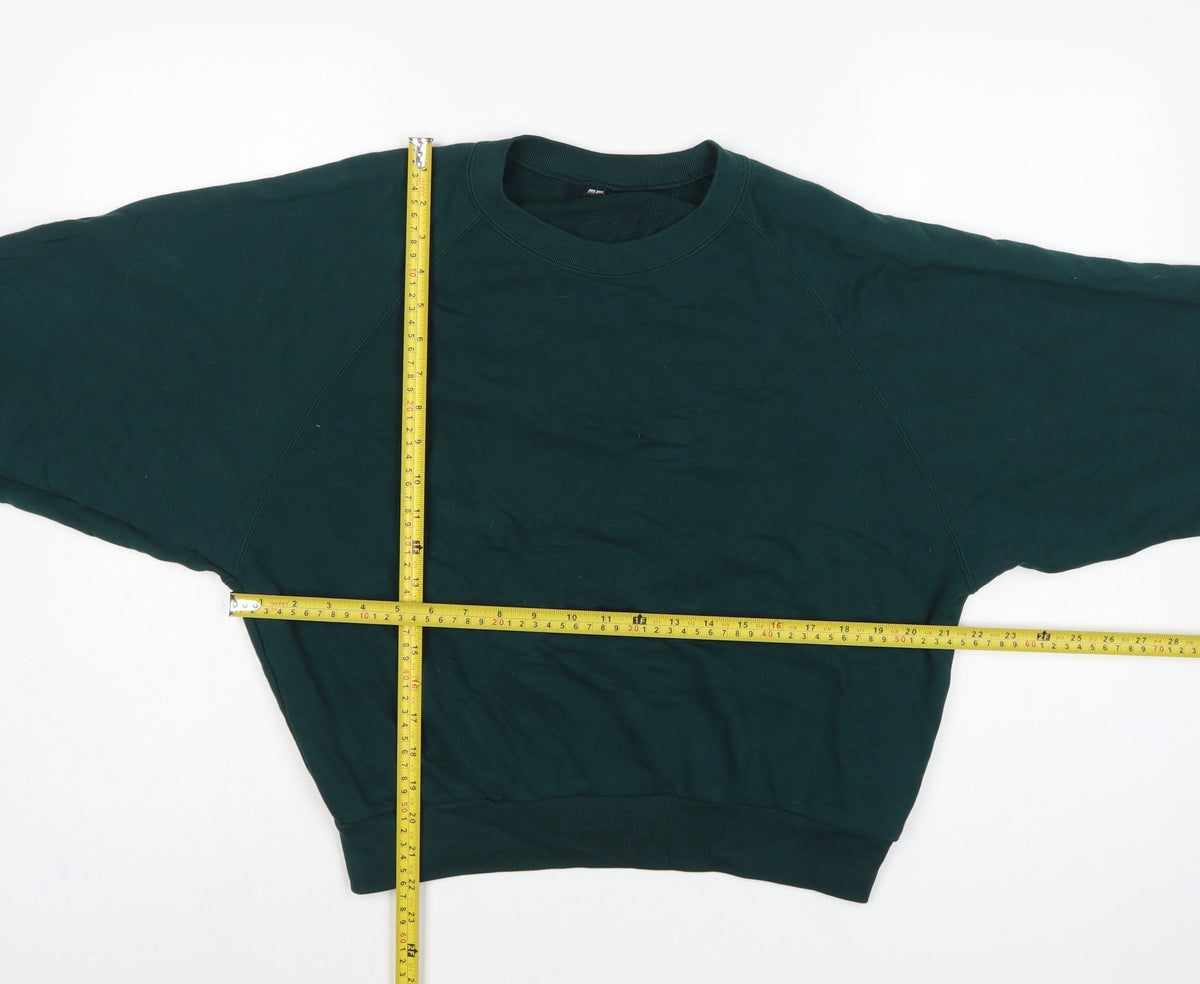 Uniqlo Unisex Adults Green L Crew Neck Raglan Pullover Sweatshirt